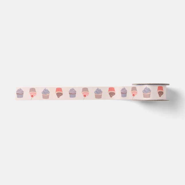 Pastel Cupcake Confetti Muster Ribbon Satinband (Vorderseite)