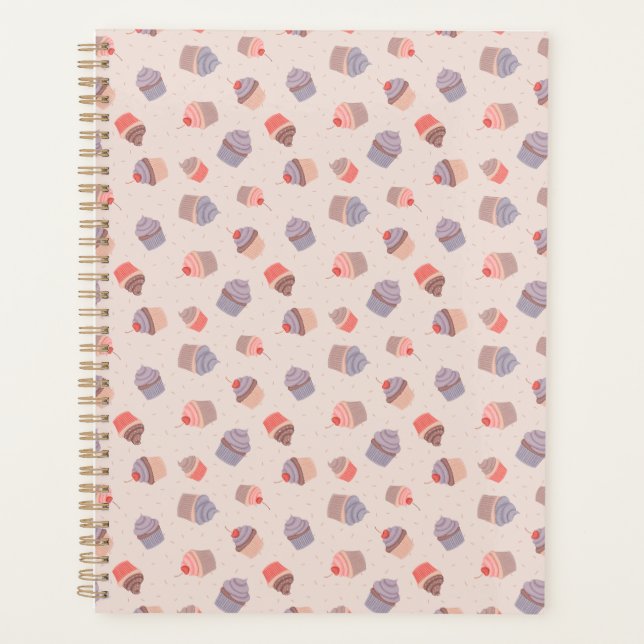 Pastel Cupcake Confetti Spiral Bound Planner Planer (Vorderseite)