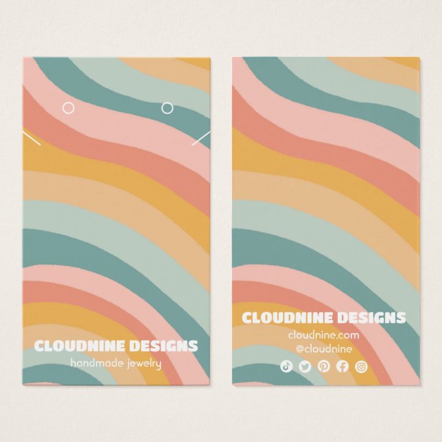 Pastel Curve oreille collier bijouterie Carte d'af (Devant & derrière)