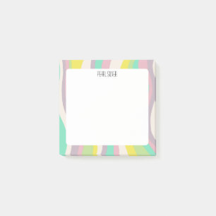 Pastel Curves CUSTOM Chic Monogram Personalisiert Post-it Klebezettel