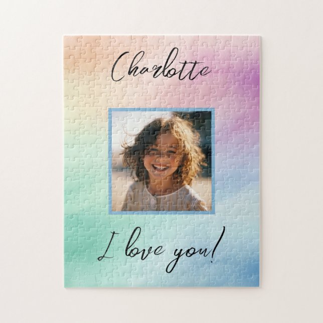 Pastel Custom Foto "I Liebe You" Personalisierter  (Vertikal)