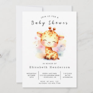 Pastel Custom Giraffe Baby Dusche Einladung