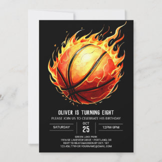 Pastel Custom Net Basketball Geburtstag Einladung