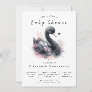 Pastel Custom Swan Babydusche Einladung