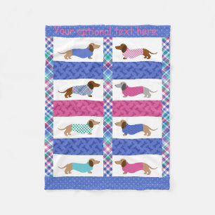 Pastel-Dackel gepolstertes Muster Fleece-Decken Fleecedecke