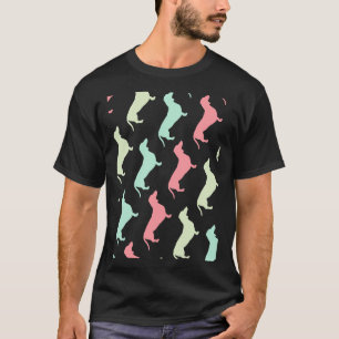 Pastel-Dackel-Hundemuster T-Shirt