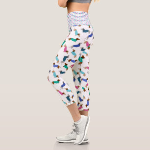 Pastel-Dackeln und Polka Dot Capri Leggings
