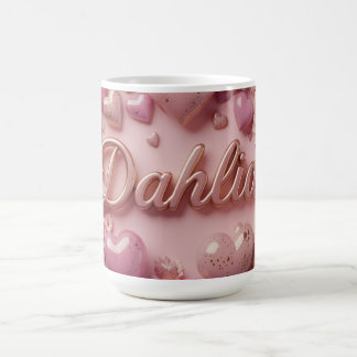 Pastel Dahlia Bloom Art with Hearts Kaffeetasse