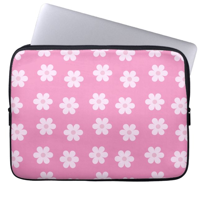 Pastel Daisies Pink Laptopschutzhülle (Vorderseite)