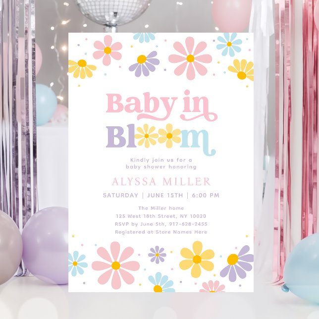 Pastel Daisy Baby in Bloom Baby Shower Einladung (Von Creator hochgeladen)