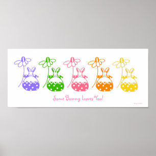 Pastel-Daisy-Bunny-Plakat Poster