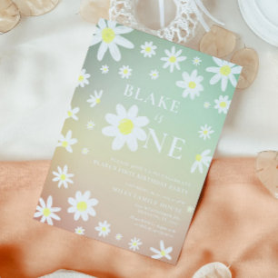 Pastel Daisy Einladung 1. Geburtstag