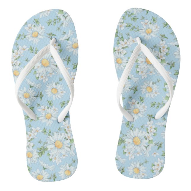Pastel Daisy Flower Garden Muster Flip Flops (Fußbett)