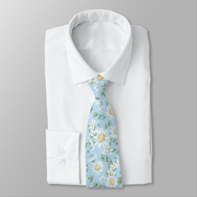 Pastel Daisy Flower Garden Muster Krawatte (Gebunden)