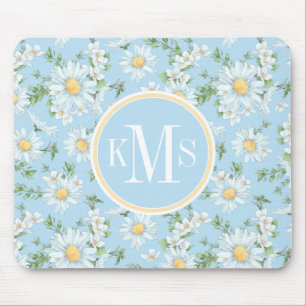 Pastel Daisy Flower Garden Muster Mousepad