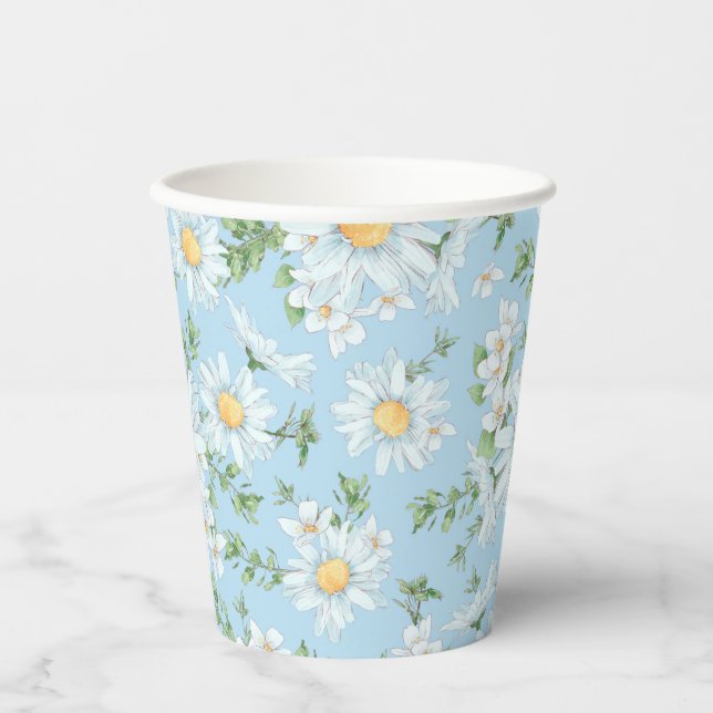 Pastel Daisy Flower Garden Muster Pappbecher (Vorderseite)
