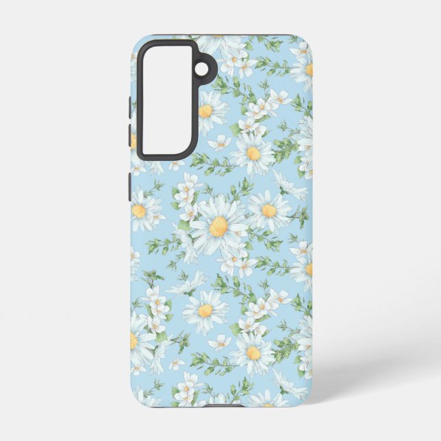 Pastel Daisy Flower Garden Muster Samsung Galaxy Hülle (Rückseite)