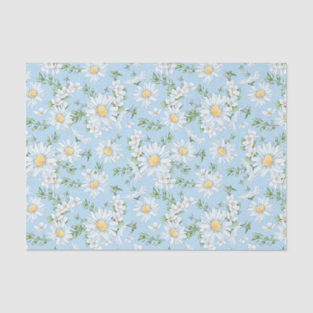 Pastel Daisy Flower Garden Muster Seidenpapier (Vorderseite)