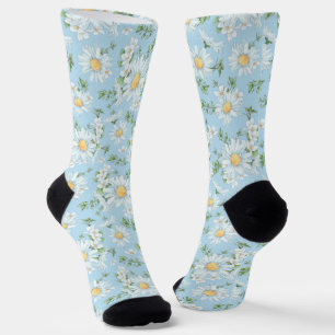 Pastel Daisy Flower Garden Muster Socken