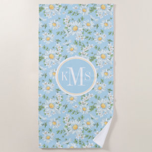 Pastel Daisy Flower Garden Muster Strandtuch