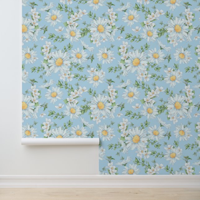 Pastel Daisy Flower Garden Muster Tapete (Anwendung)