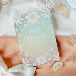 Pastel Daisy Geburtstagsparty Einladung