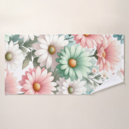 Pastel Daisy Print Badehandtuch