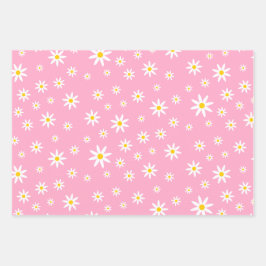 Pastel Daisy Wrapping Paper Set Geschenkpapier Set