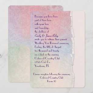 Pastel Damask mit abgerissener Kante Einladung