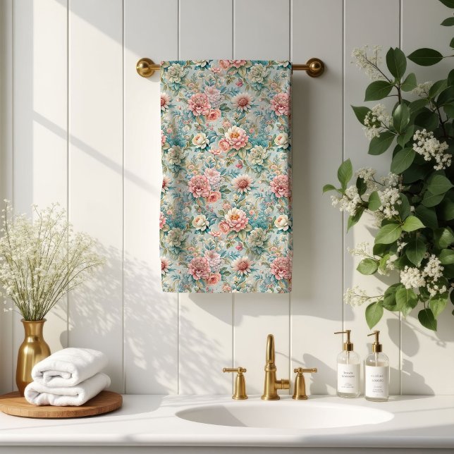 Pastel Damask Towels Rococo Elegance for Bath Badhandtuch Set (Pastel Damask Towels Rococo Elegance for Bath)