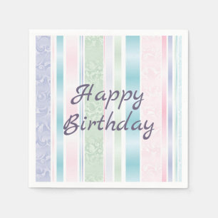 Pastel Damask zum Geburtstag Serviette
