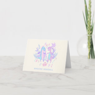 Pastel Dancing Dinosaures Purple Bleu Personnalisé