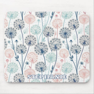 Pastel Dandelion Dreams - Whimsical Floral Mousepad