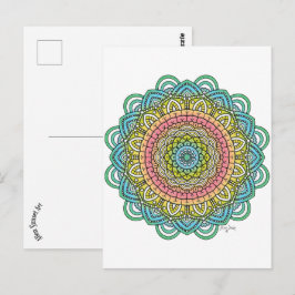 Pastel Defleur Mandala Postkarte