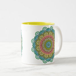 Pastel Defleur Mandala Zweifarbige Tasse