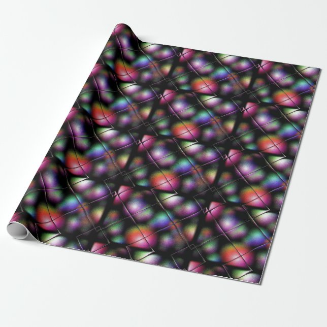 Pastel Dekorationen Fenster Weihnachtsansicht Geschenkpapier (Ungerollt)