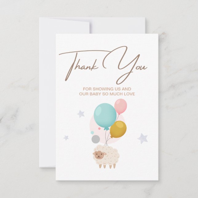 Pastel Delight : Carte de remerciements Baby showe (Devant)