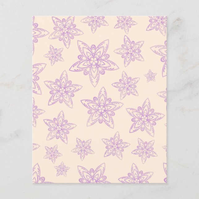 Pastel Design Scrapbook Paper - Lila floral (Vorderseite)
