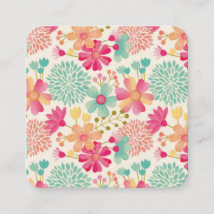 Pastel Designer Artist Blume Muster Ladys Telefonnummerkarte