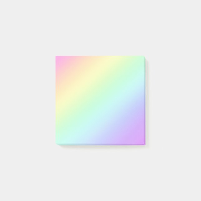 Pastel Diagonal Rainbow Gradient Post-it Klebezettel (Vorderseite)