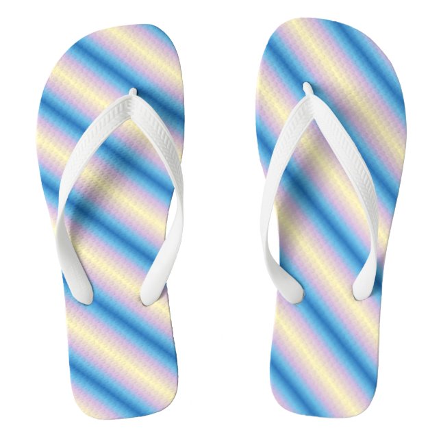 Pastel Diagonal Streifen Flip Flops (Fußbett)