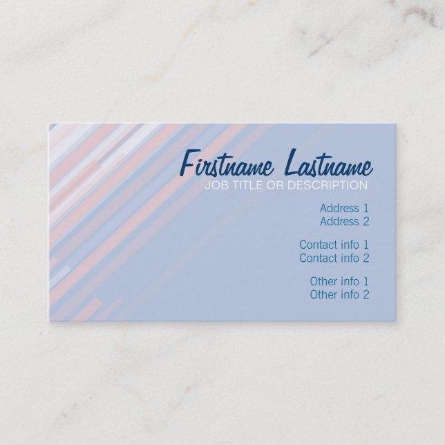 Pastel Diagonal Stripes Business Card Visitenkarte (Vorderseite)