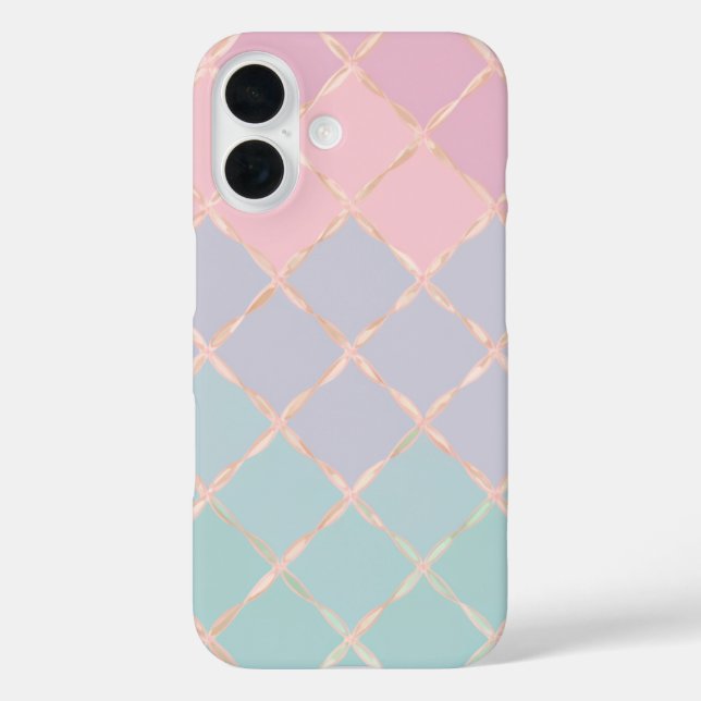 Pastel Diamond Grid Handy Case (Rückseite)