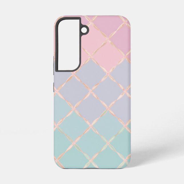Pastel Diamond Grid Handy Case Samsung Galaxy Hülle (Rückseite)