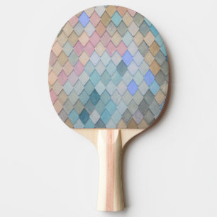 Pastel Diamond Muster Mermaid Blue Green Pink Tischtennis Schläger