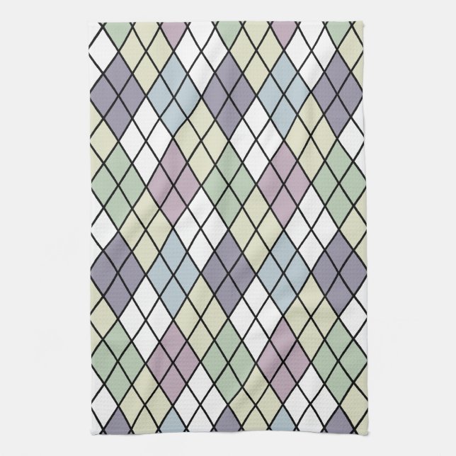 Pastel Diamonds Geschirrtuch (Vertikal)