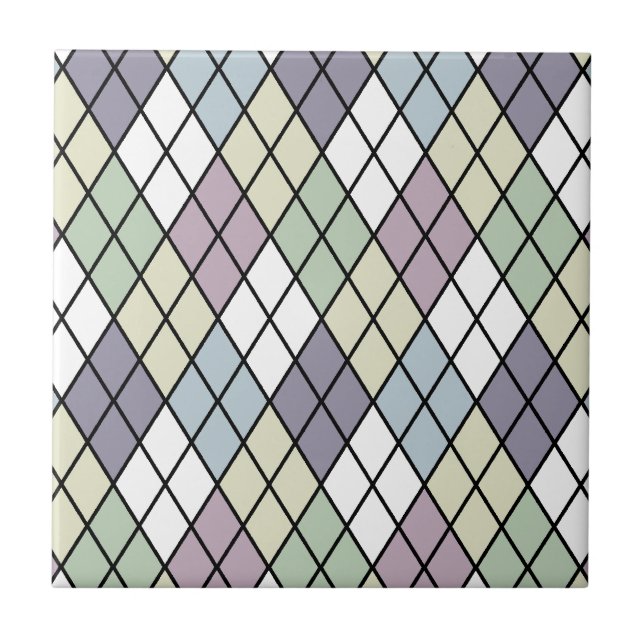 Pastel Diamonds Raute Fliese (Vorderseite)