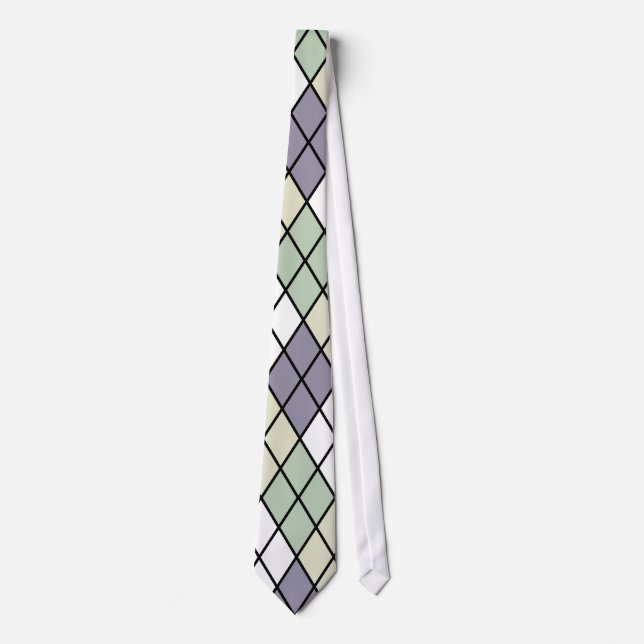 Pastel Diamonds Raute Krawatte (Vorderseite)
