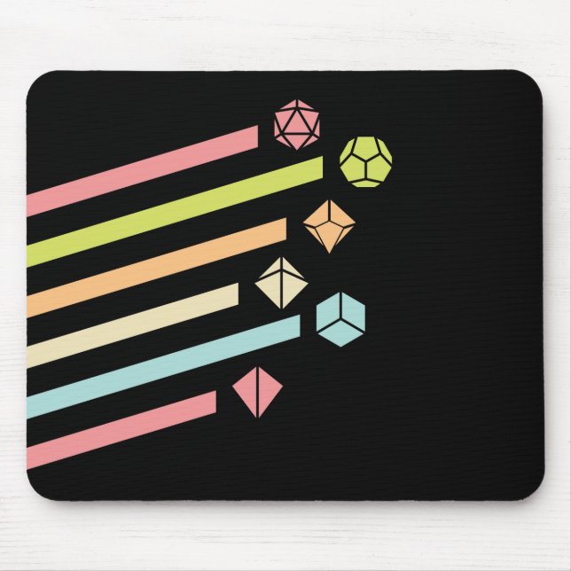 Pastel Dice Set Tabletop RPG Mousepad (Vorne)