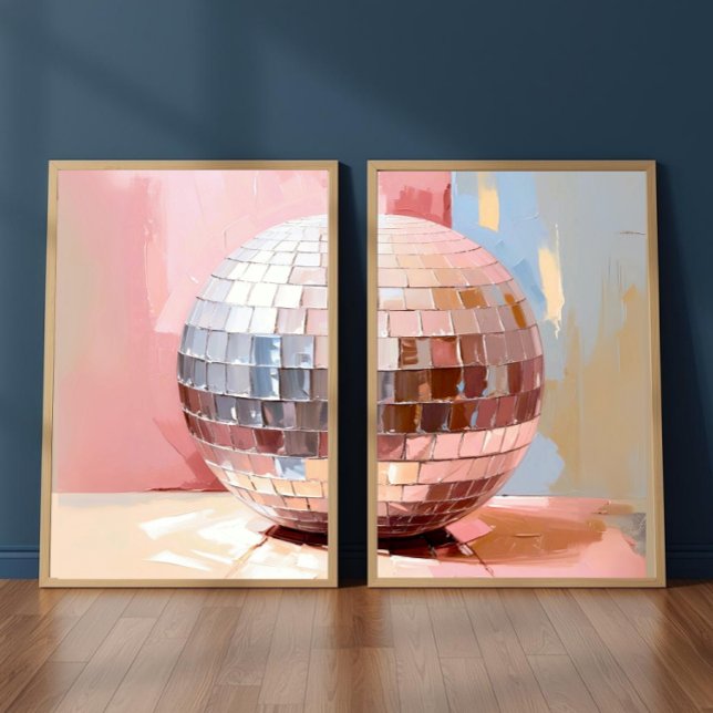 Pastel Disco Ball Split Prints, Pink Aesthetic (Créateur téléchargé)